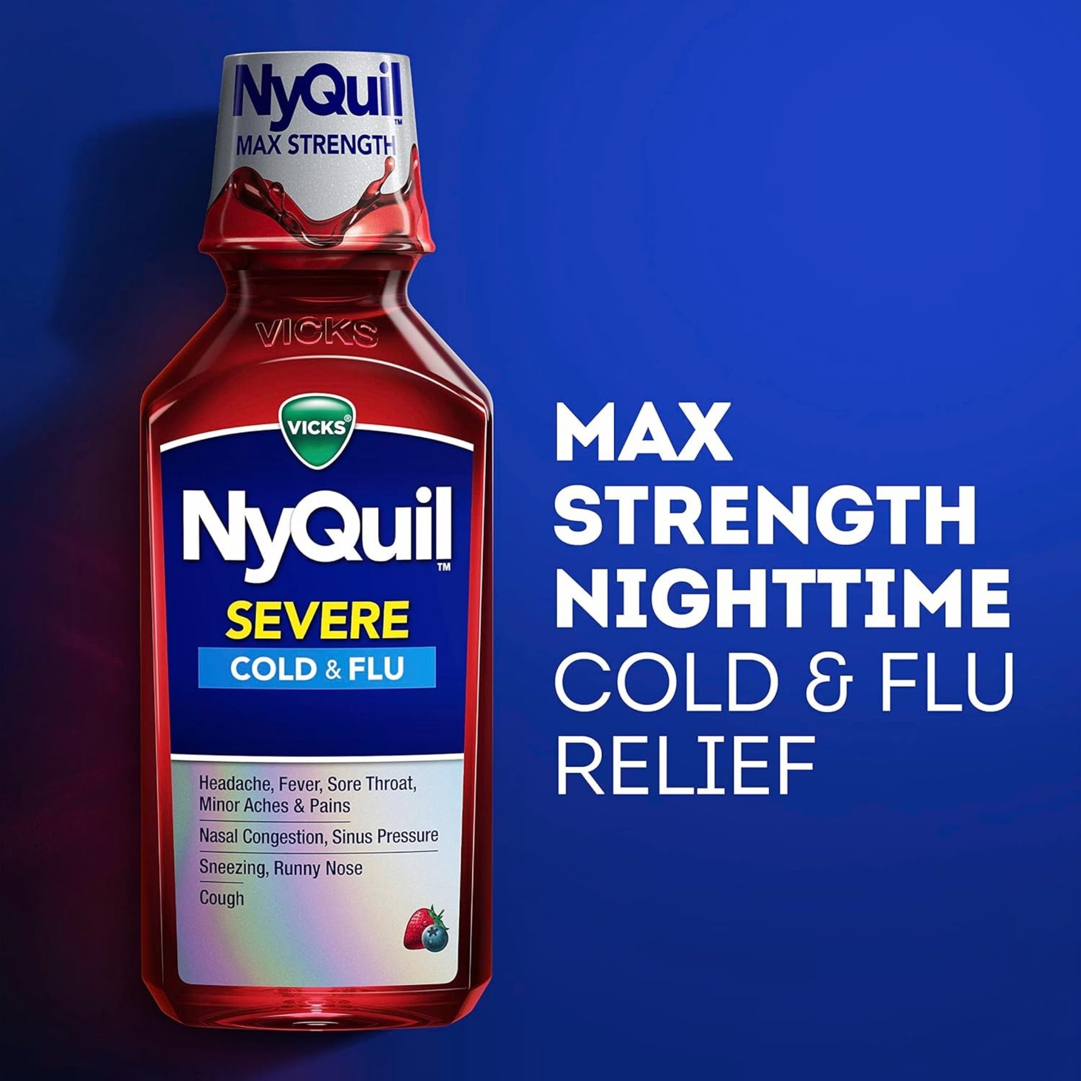Vicks NyQuil Nighttime Relief Cold & Flu 12 Fl Oz