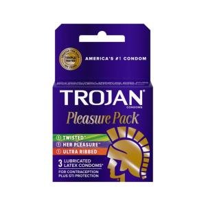 Trojan Condoms, Premium Latex, Lubricated, Pleasure Pack