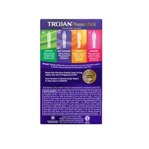 Trojan Condoms, Premium Latex, Lubricated, Pleasure Pack