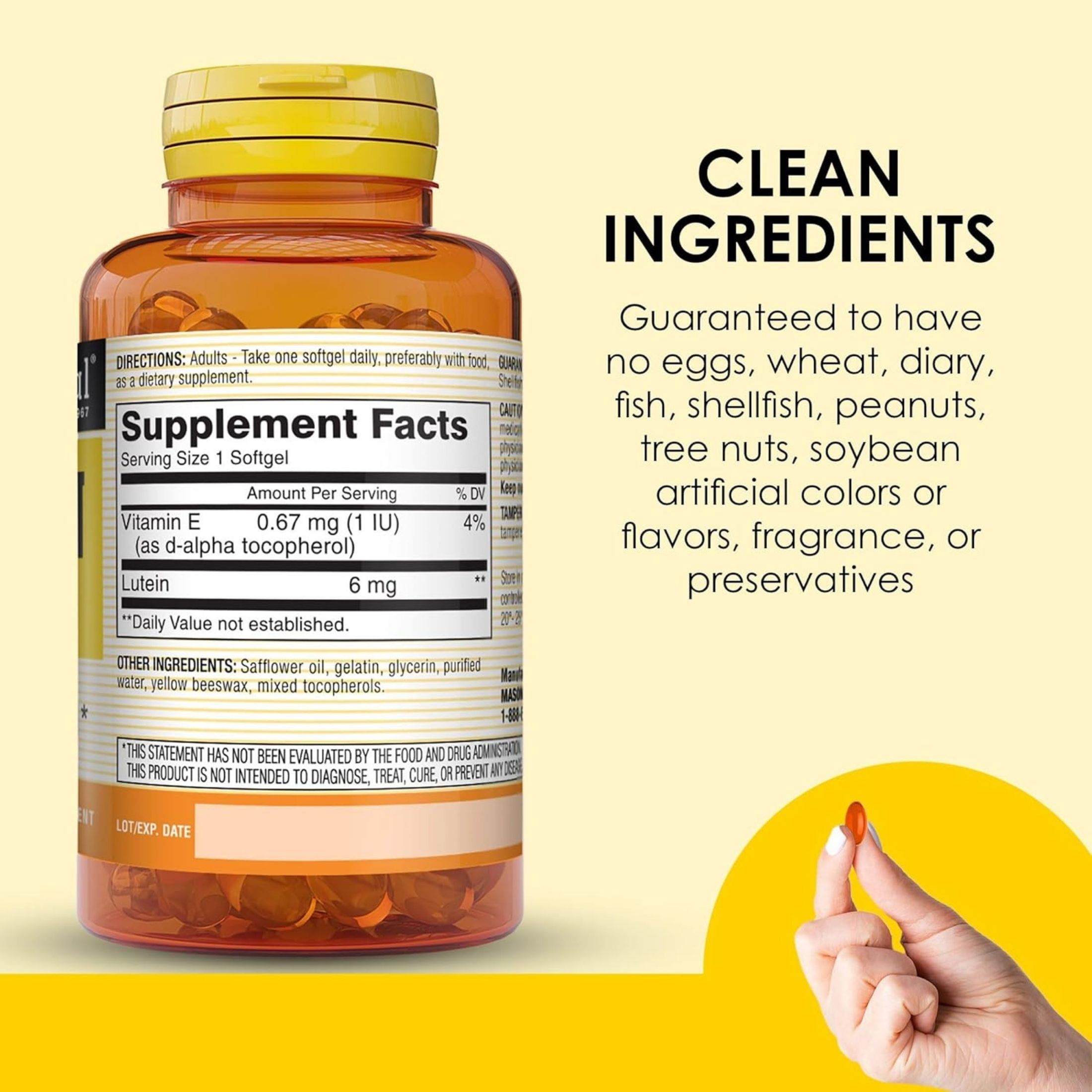 Mason Natural Vitamins Lutein 6 Mg Softgels