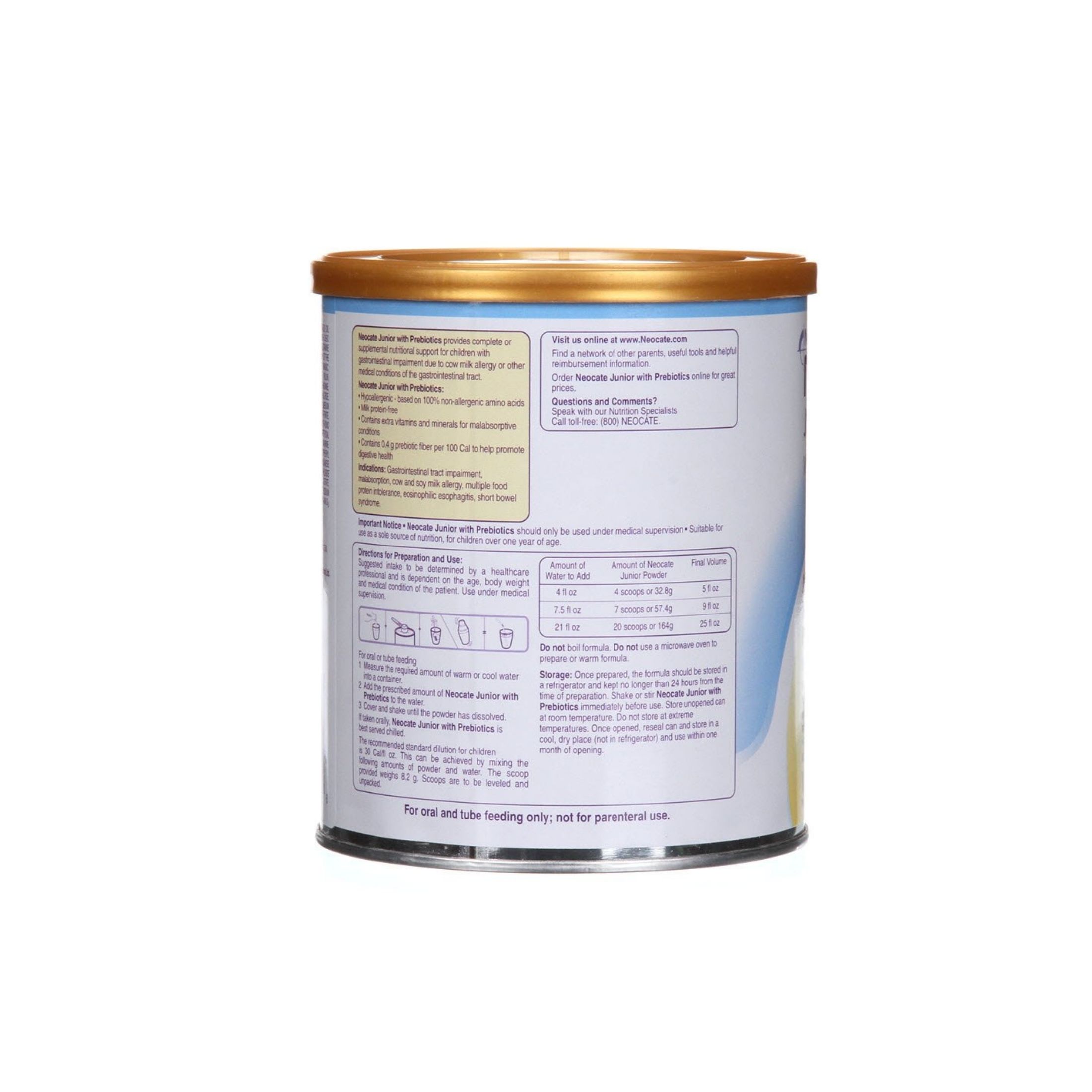 Neocate Junior Con Prebióticos, Vainilla 14.1 Oz