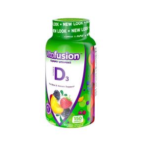 Vitafusion Vitamin D3, For Adults, 2000 IU Formula, Gummy Vitamins, Peach, Blackberry & Strawberry