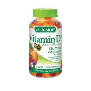 Vitafusion Vitamin D3, For Adults, 2000 IU Formula, Gummy Vitamins, Peach, Blackberry & Strawberry