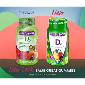 Vitafusion Vitamin D3, For Adults, 2000 IU Formula, Gummy Vitamins, Peach, Blackberry & Strawberry