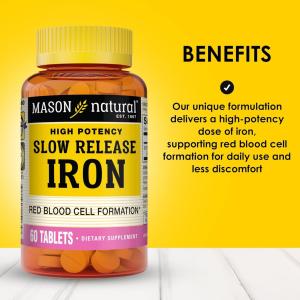 Mason Natural High Potency Slow Release Iron 50 Mg 60 Tablets