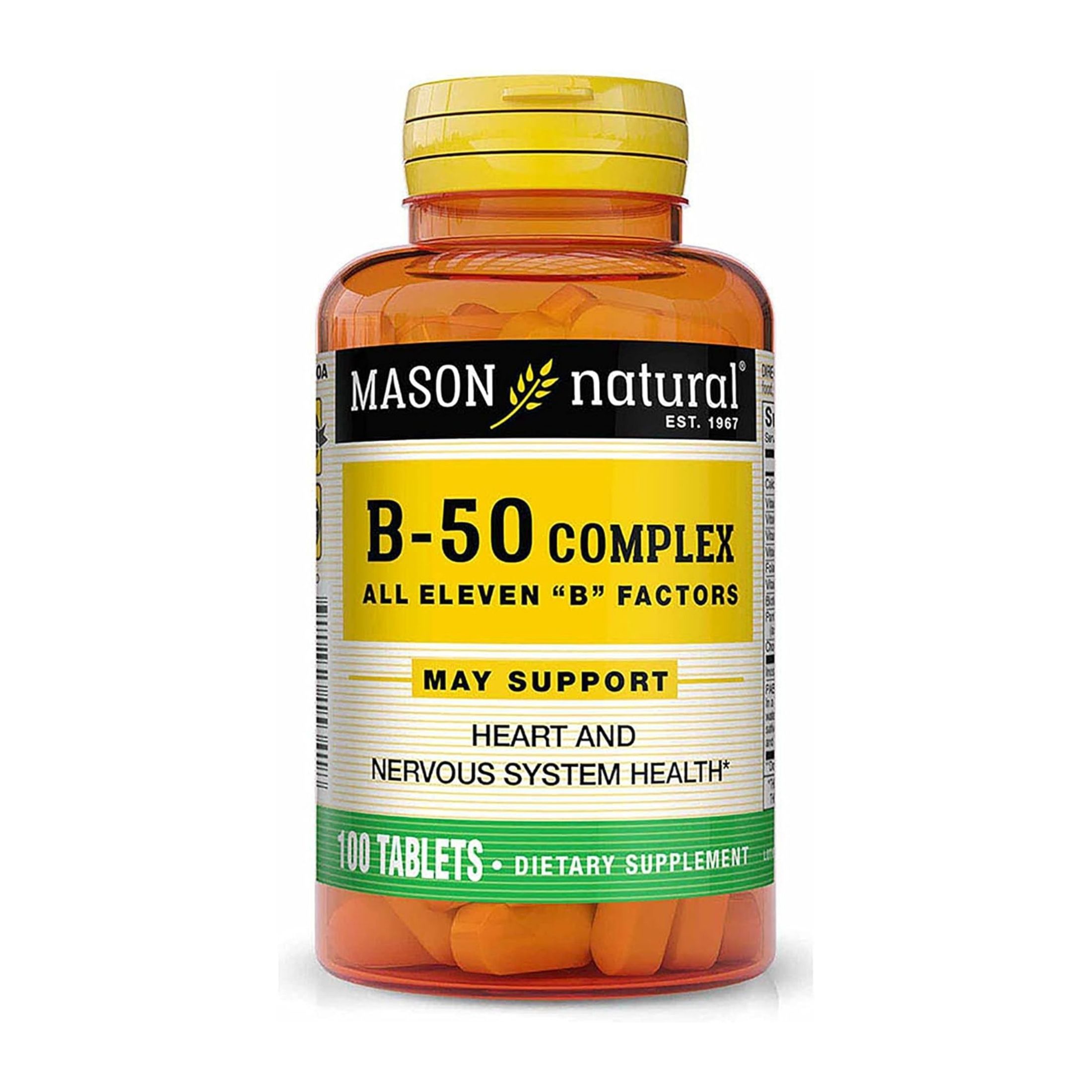 Mason Natural Vitamins Super B 50 Complex All Eleven B Factors Tablets