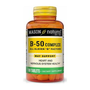 Mason Natural Vitamins Super B 50 Complex All Eleven B Factors Tablets