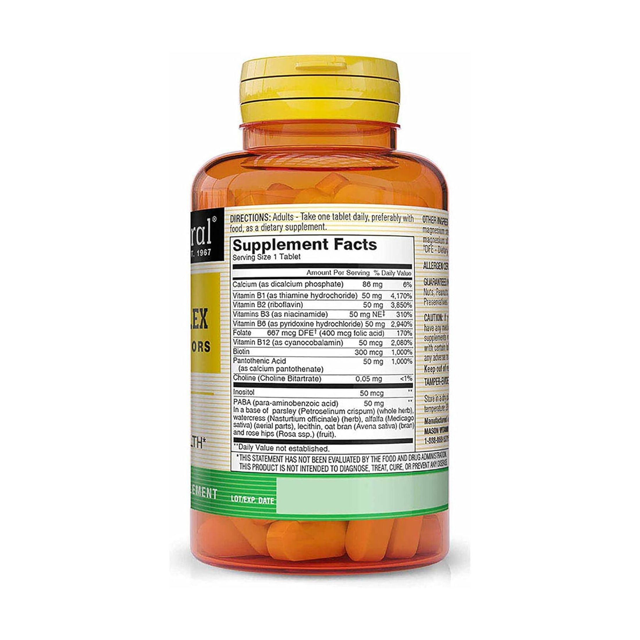 Mason Natural Vitamins Super B 50 Complex All Eleven B Factors Tablets
