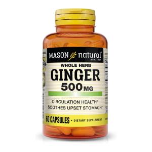 Mason Natural Ginger 500 Mg Premium Herbal Supplement Capsules