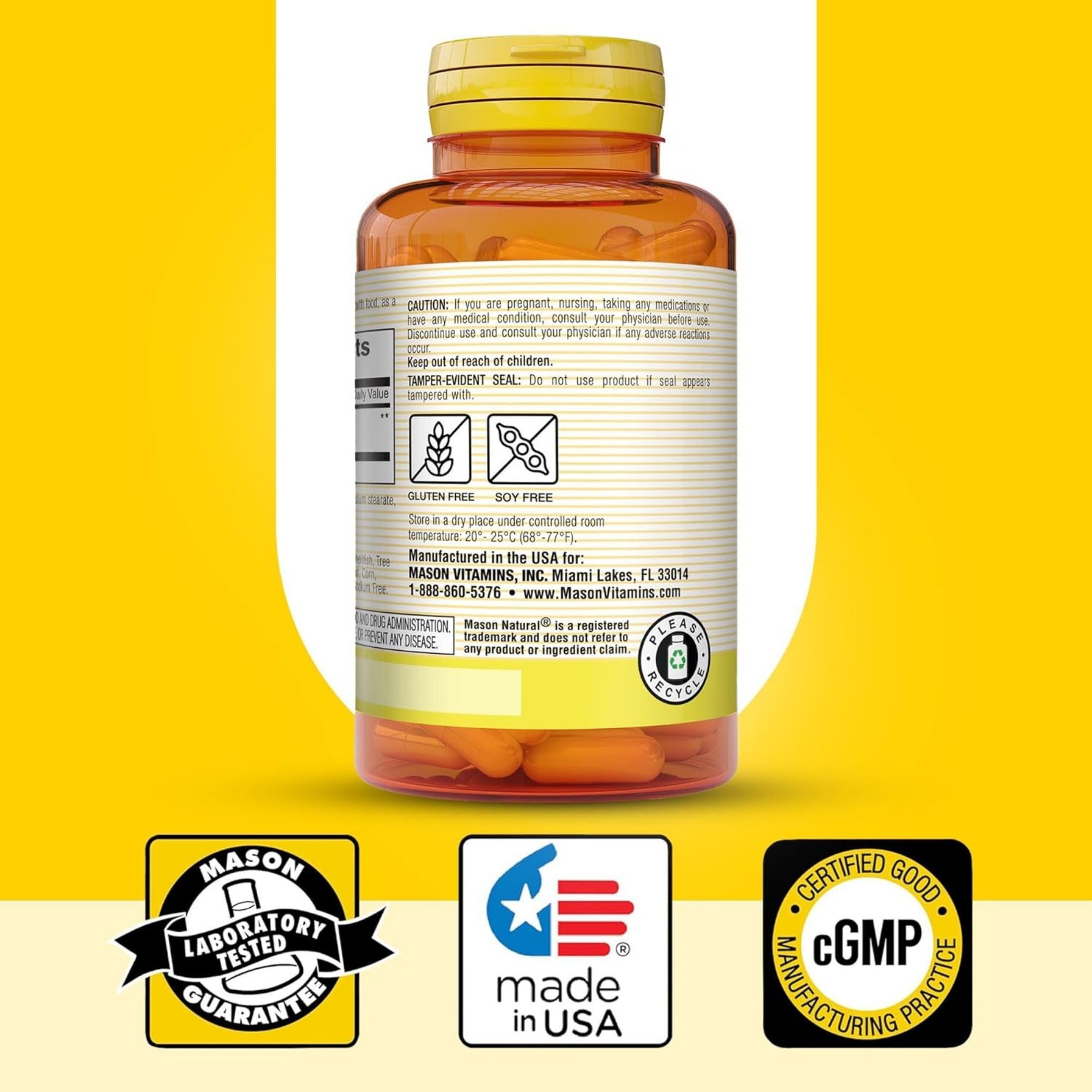 Mason Natural Ginger 500 Mg Premium Herbal Supplement Capsules