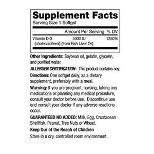 Mason Natural Advanced Vitamin D 5000 IU, 50 Softgels