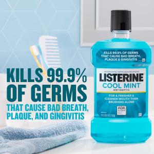 Listerine Cool Mint Antiseptic Mouthwash Bad Breath & Plaque Oral Care 500 mL