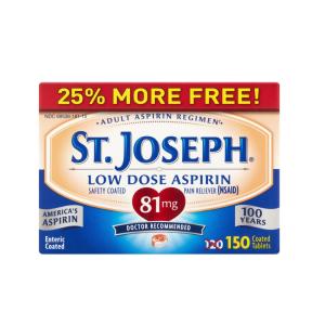 St. Joseph Low Dose Aspirin 81 Mg Enteric Coated Tablets