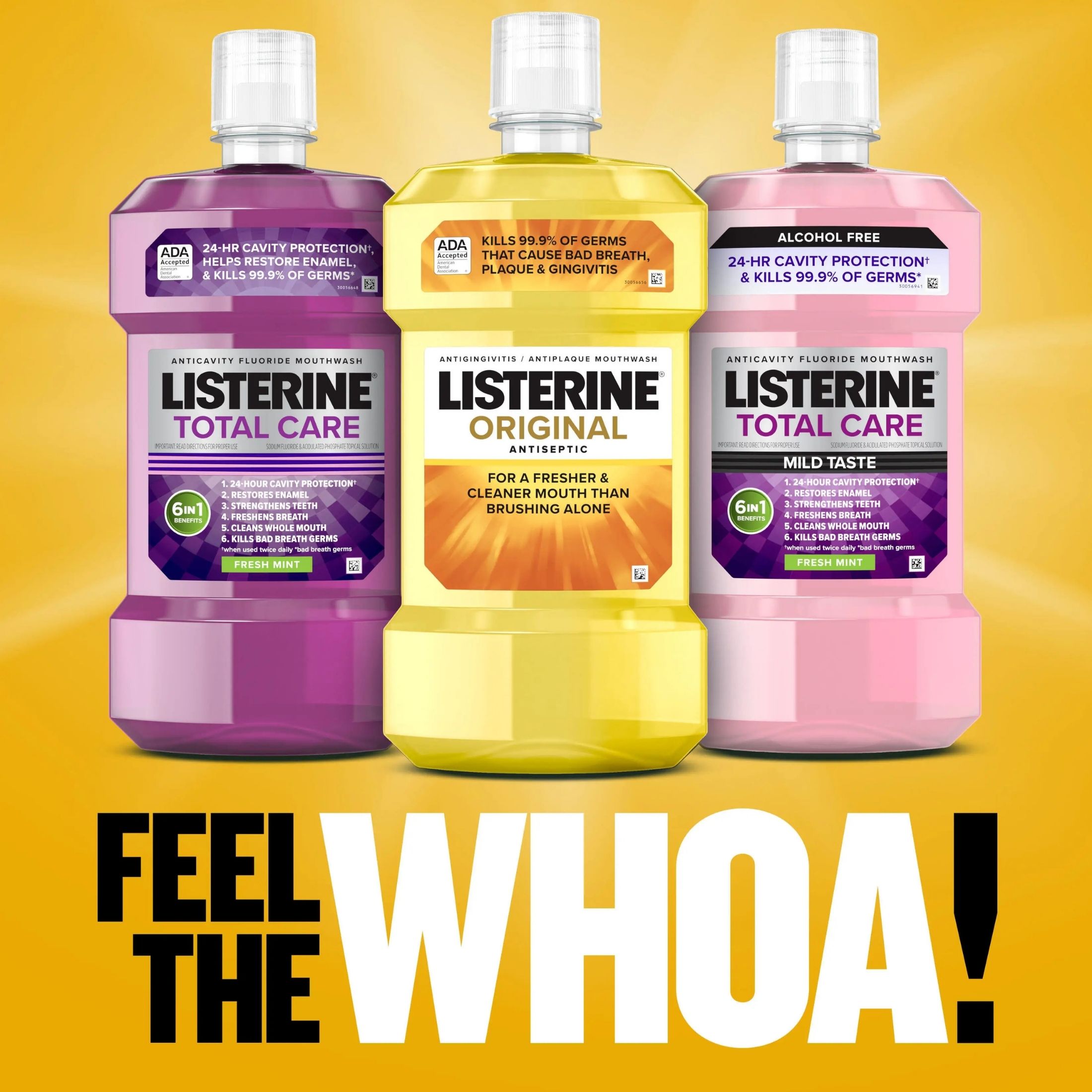 Listerine Original Antiseptic Mouthwash For Bad Breath & Plaque Oral Care 1 L