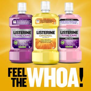 Listerine Original Antiseptic Mouthwash For Bad Breath & Plaque Oral Care 1 L