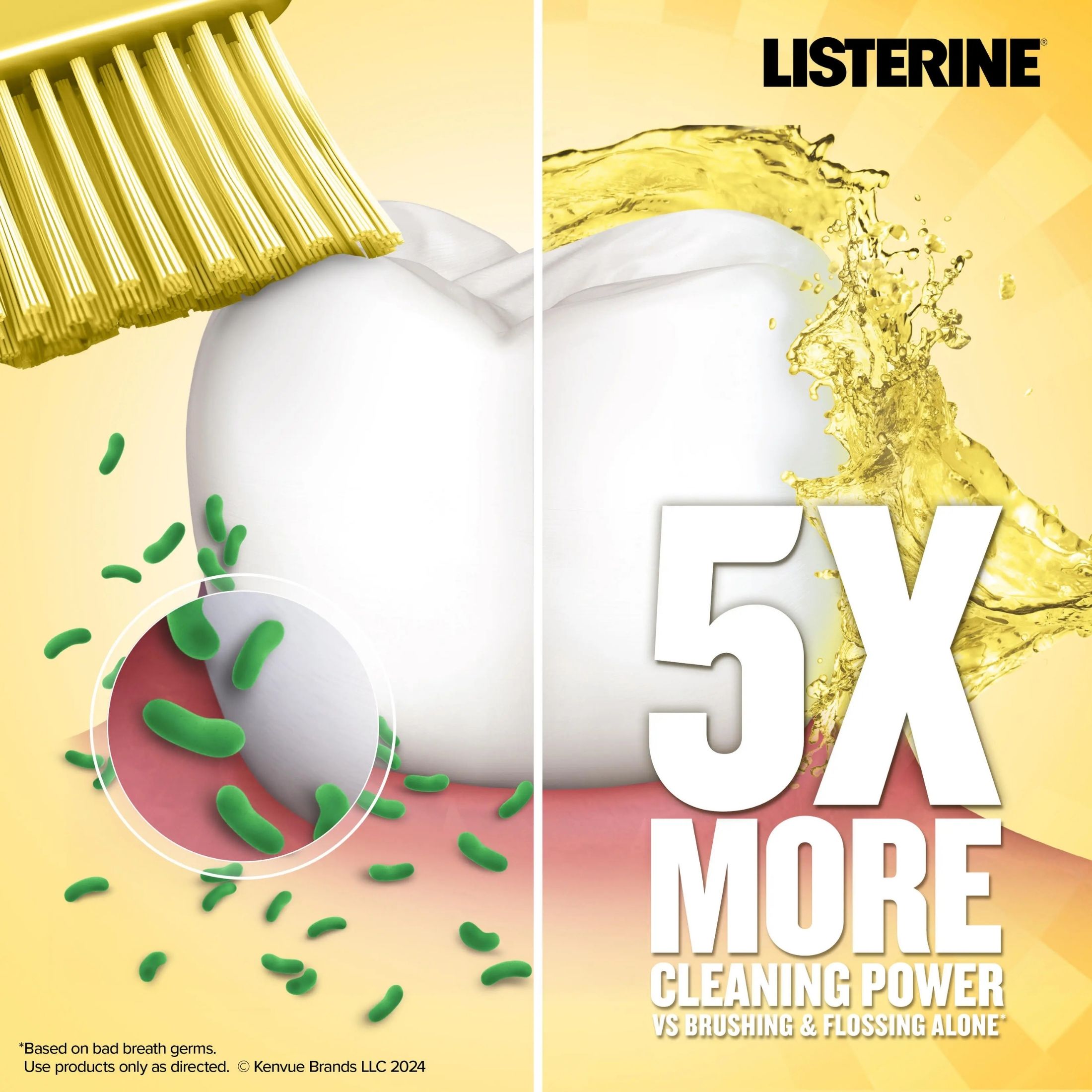 Listerine Original Antiseptic Mouthwash For Bad Breath & Plaque Oral Care 1 L