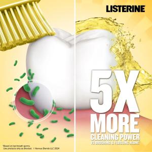 Listerine Original Antiseptic Mouthwash For Bad Breath & Plaque Oral Care 1 L
