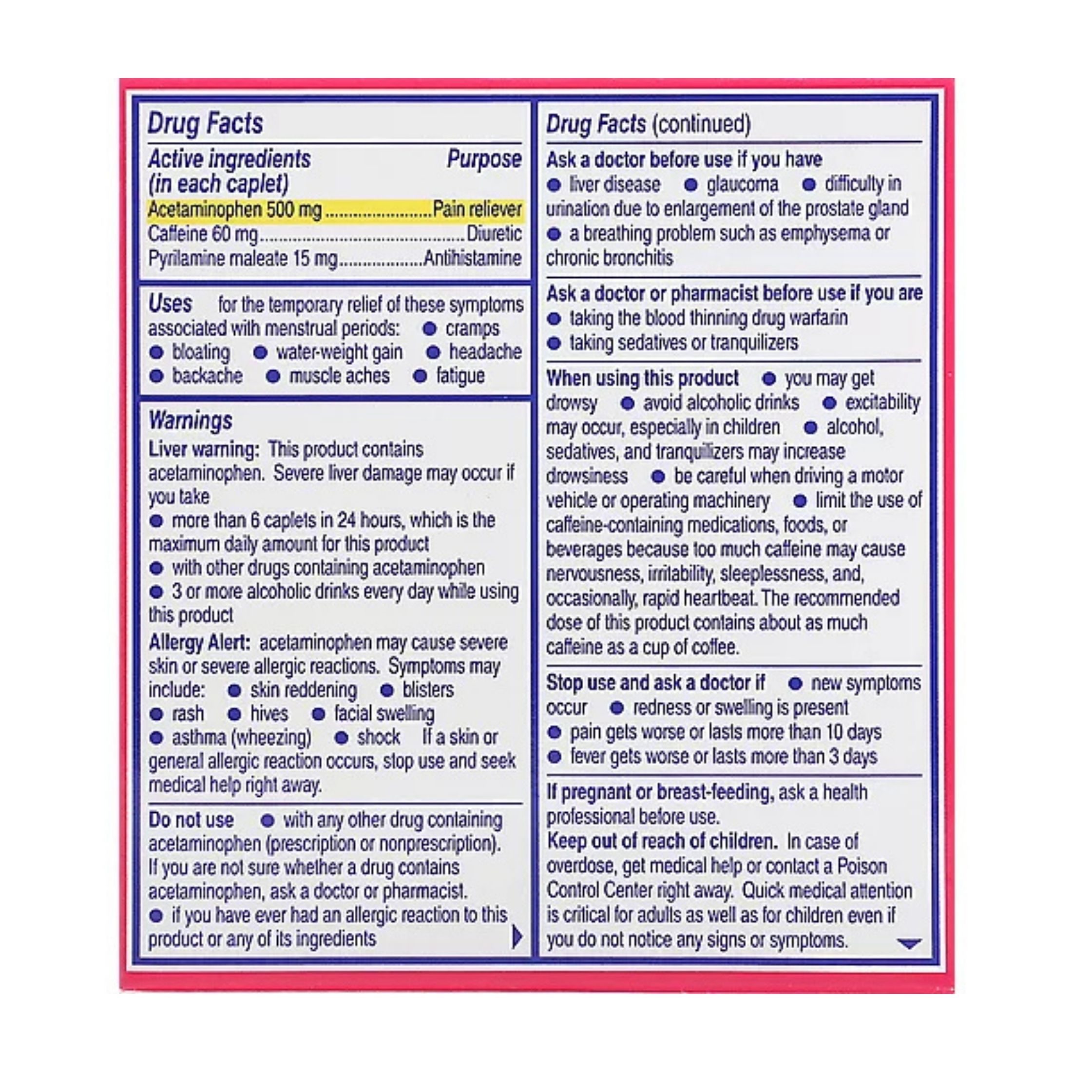 Midol Complete Multi Symptom Relief Caplets 16 Ea Box