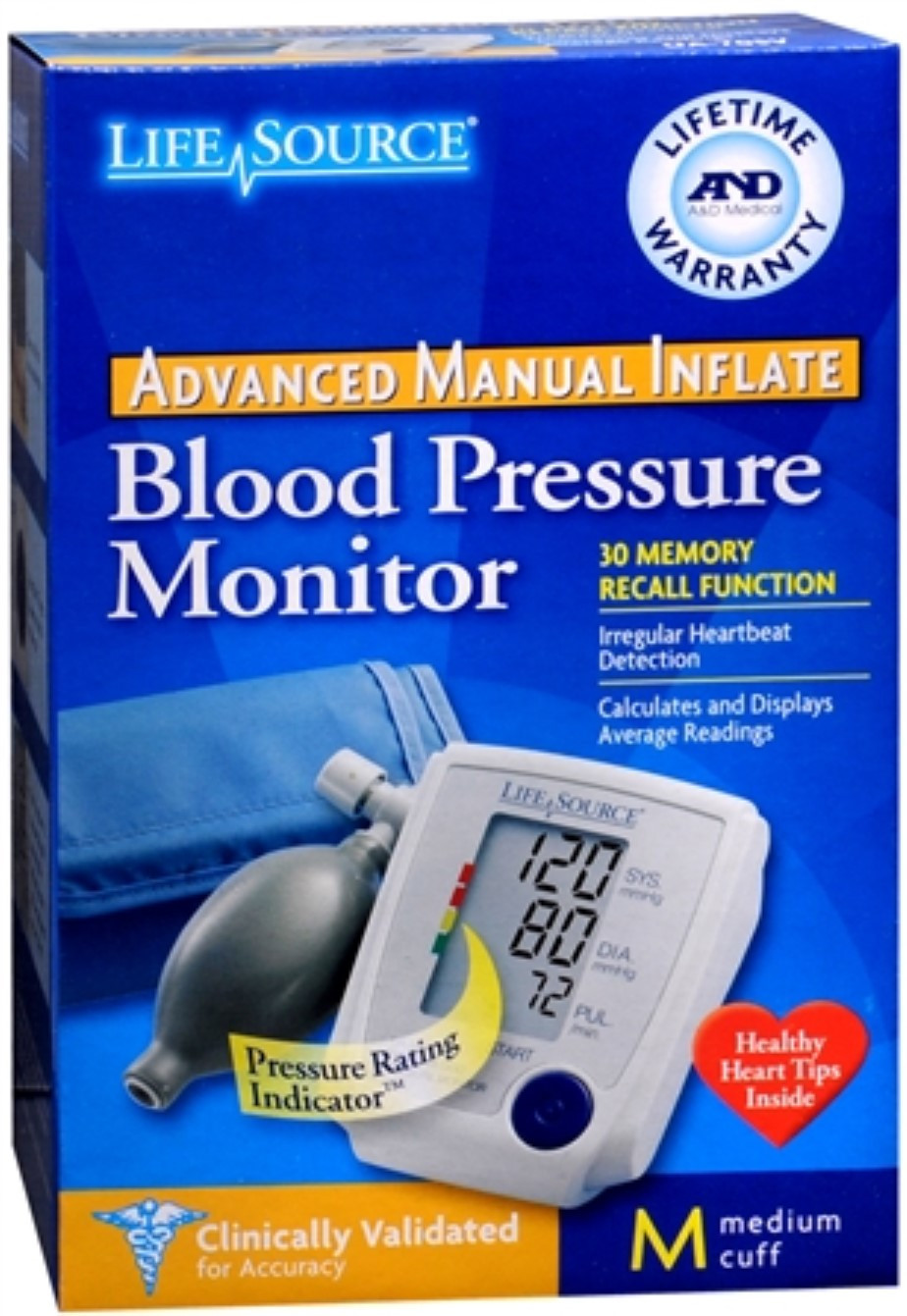 LifeSource Advanced Manual Inflate Blood Pressure Digital Monitor Ua-705V, 1 Kit