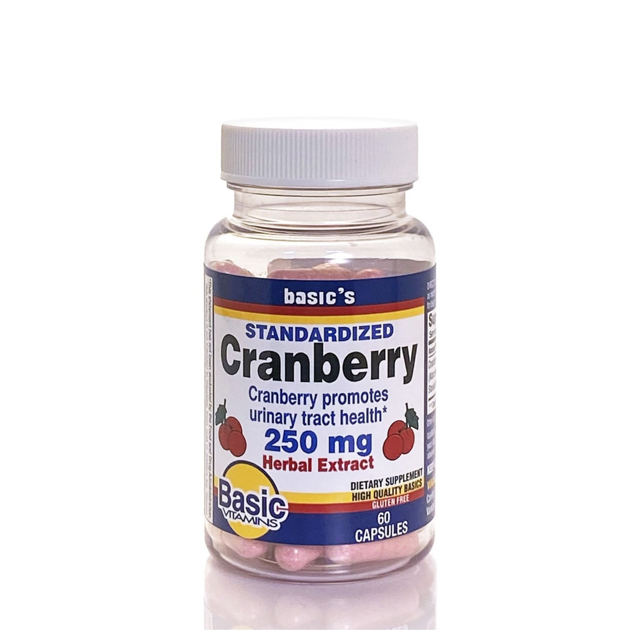 Basic Vitamins Cranberry 250 Mg Herbal Extract Capsules