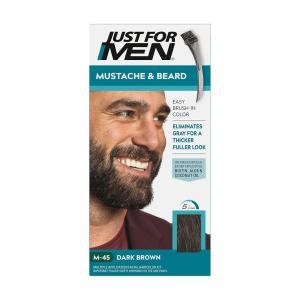 Just For Men Mustache & Beard Brush-In Color Gel M-45 Dark Brown 1 Kit