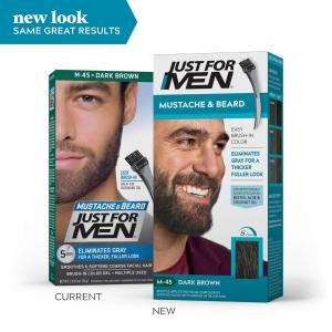 Just For Men Mustache & Beard Brush-In Color Gel M-45 Dark Brown 1 Kit
