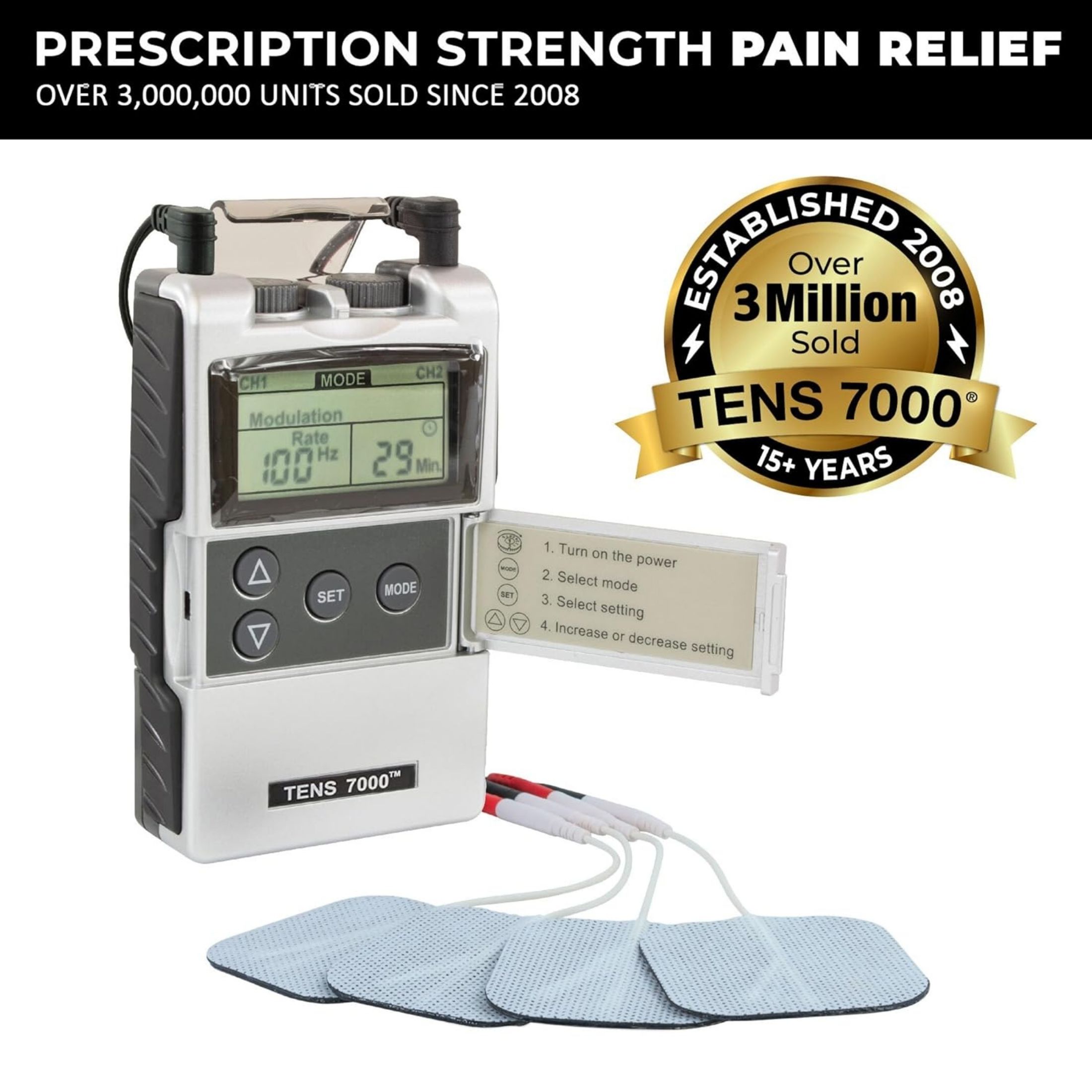 TENS 7000 Unit Machine Muscle Therapy For Pain Management