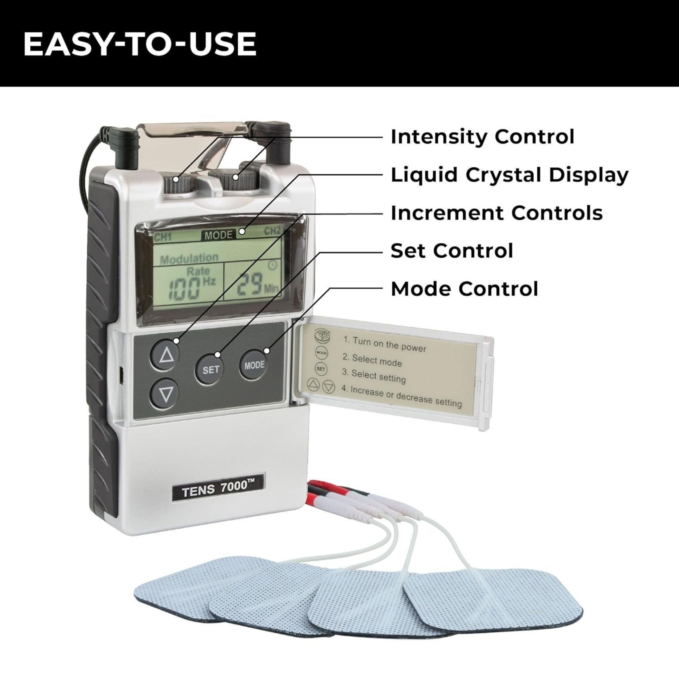 TENS 7000 Unit Machine Muscle Therapy For Pain Management