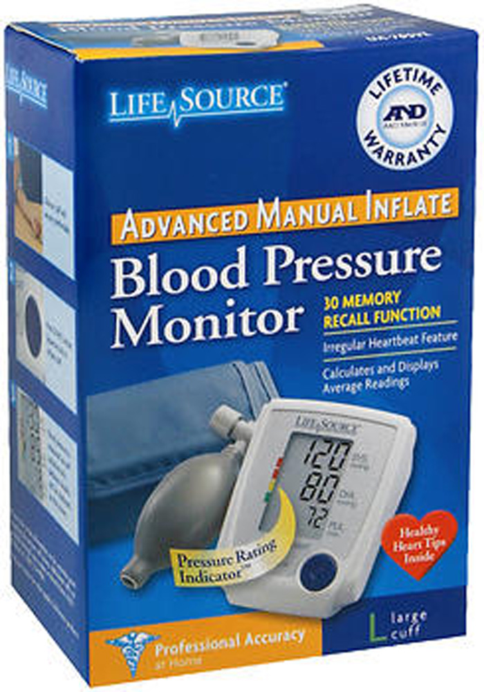 LifeSource Advanced Manual Inflate Blood Pressure Monitor Large Cuff