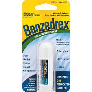 Benzedrex Nasal Decongestant Inhaler With Medicated Vapors
