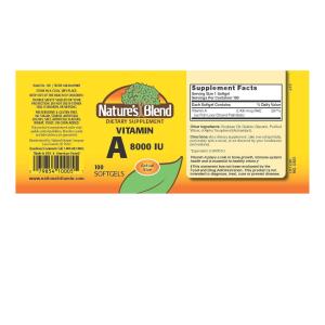 Nature's Blend S Vitamin A Softgels 8000 IU