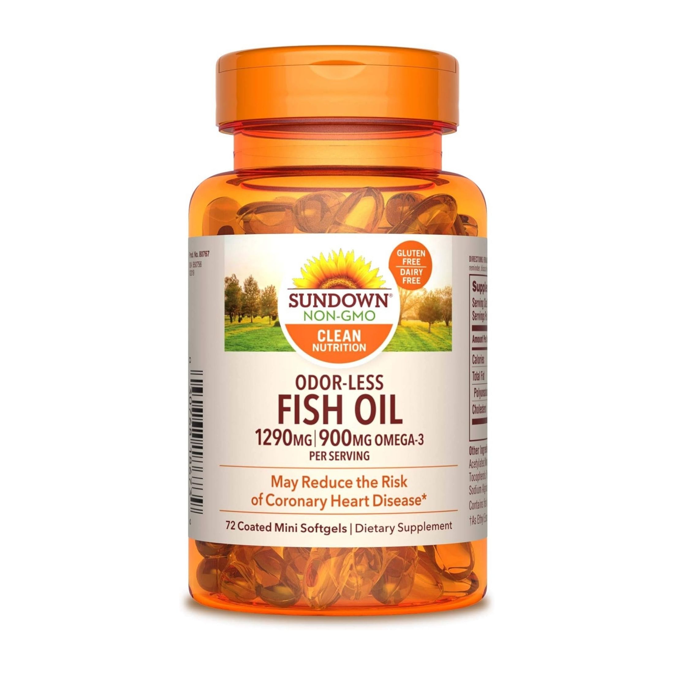 Sundown Naturals Odorless Omega-3 Fish Oil 1,290 Mg Dietary Supplement Mini Softgels