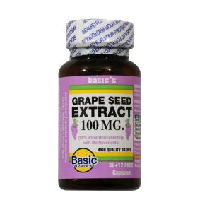 Basic Vitamins Grape Seed Extract 100 Mg Capsules