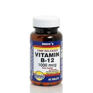 Basic Vitamins Vitamin B12 Tablets Time Released 1000mcg - 60ct