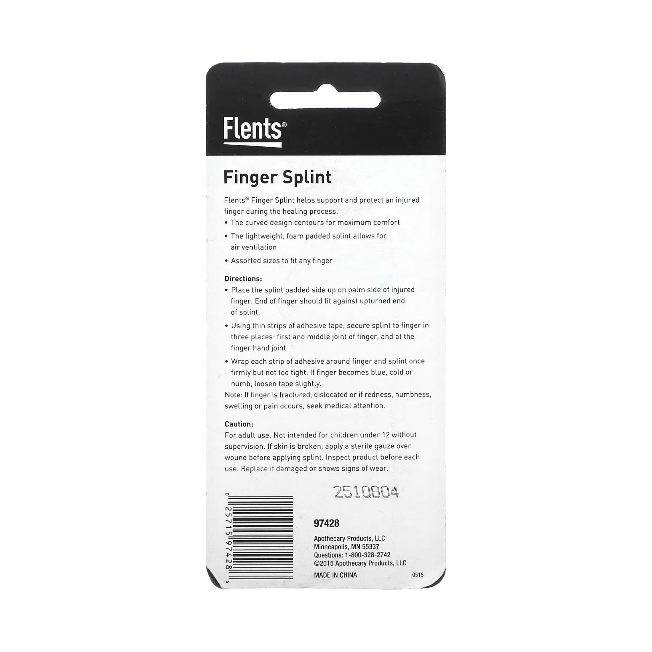 Flents Assorted Curved Finger Splints