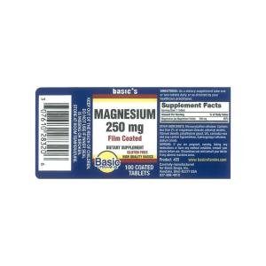 Basic Vitamins Magnesium Oxide 250 Mg