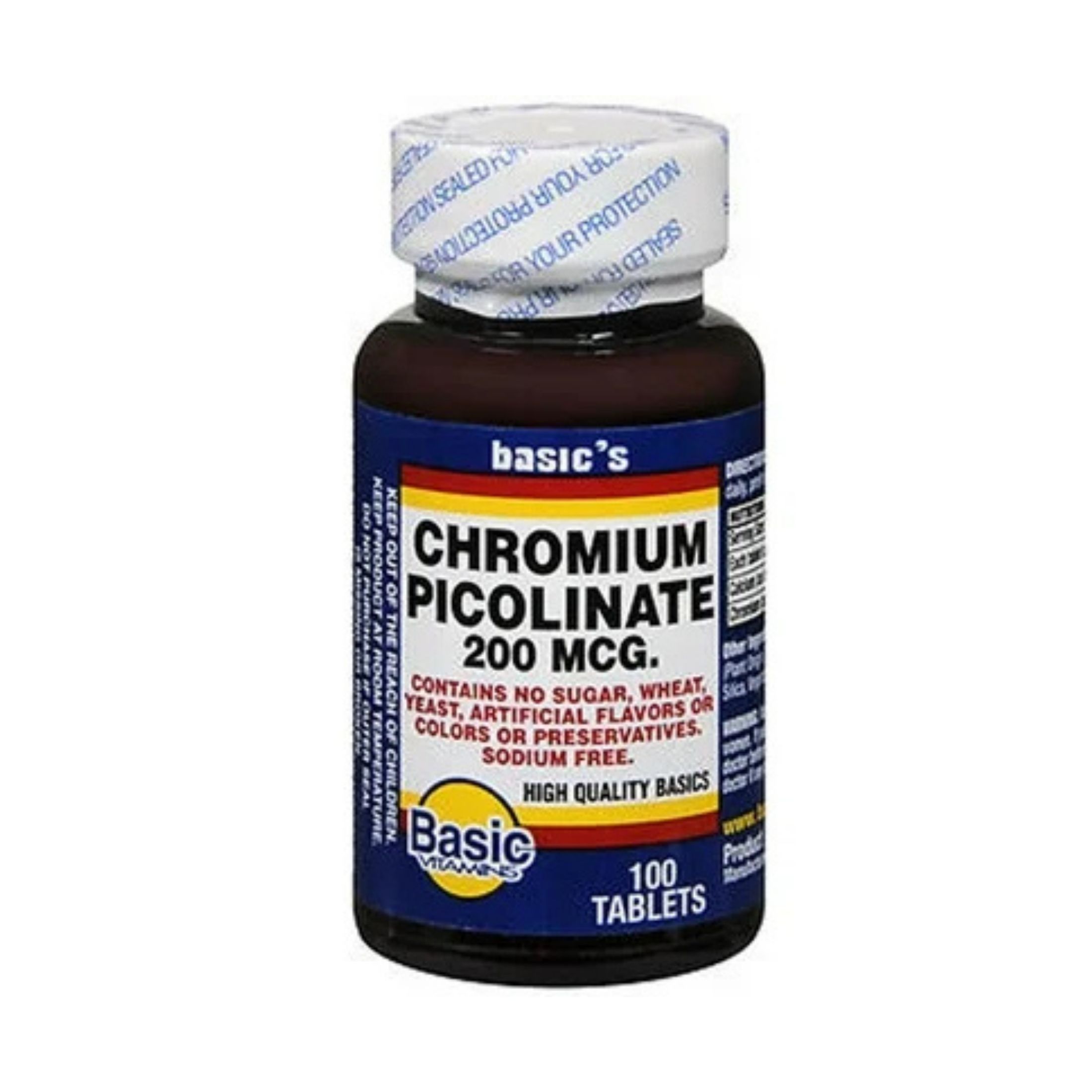 Basic Vitamins Chromium Picolinate 200 Mcg