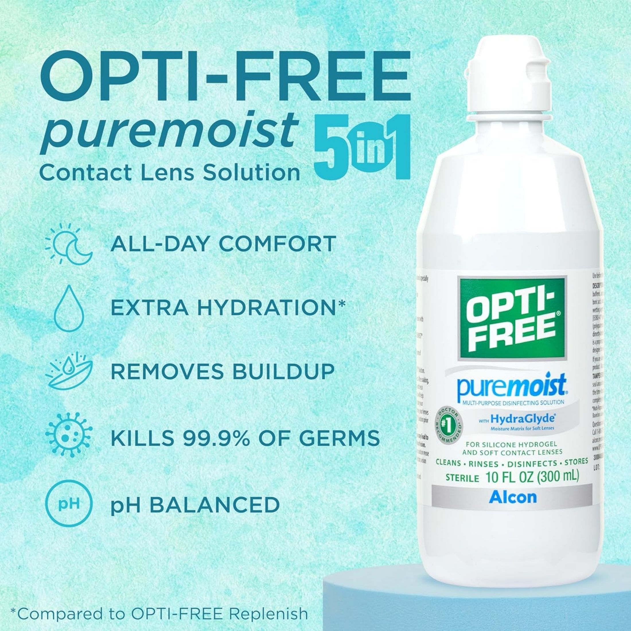 Opti-Free Pure Moist With Hydra Glyde Multi Purpose Disinfection Solution 10 Fl Oz