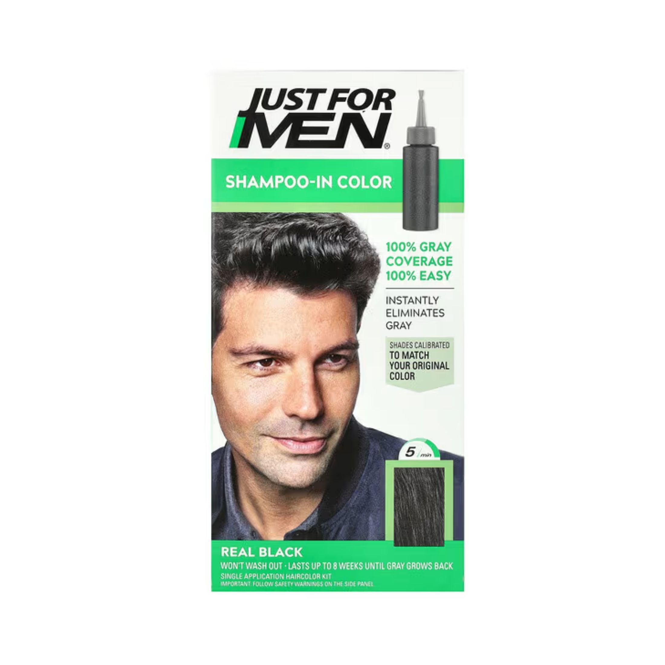 Just For Men Original Formula Hair Color Kit, Real Black H-55