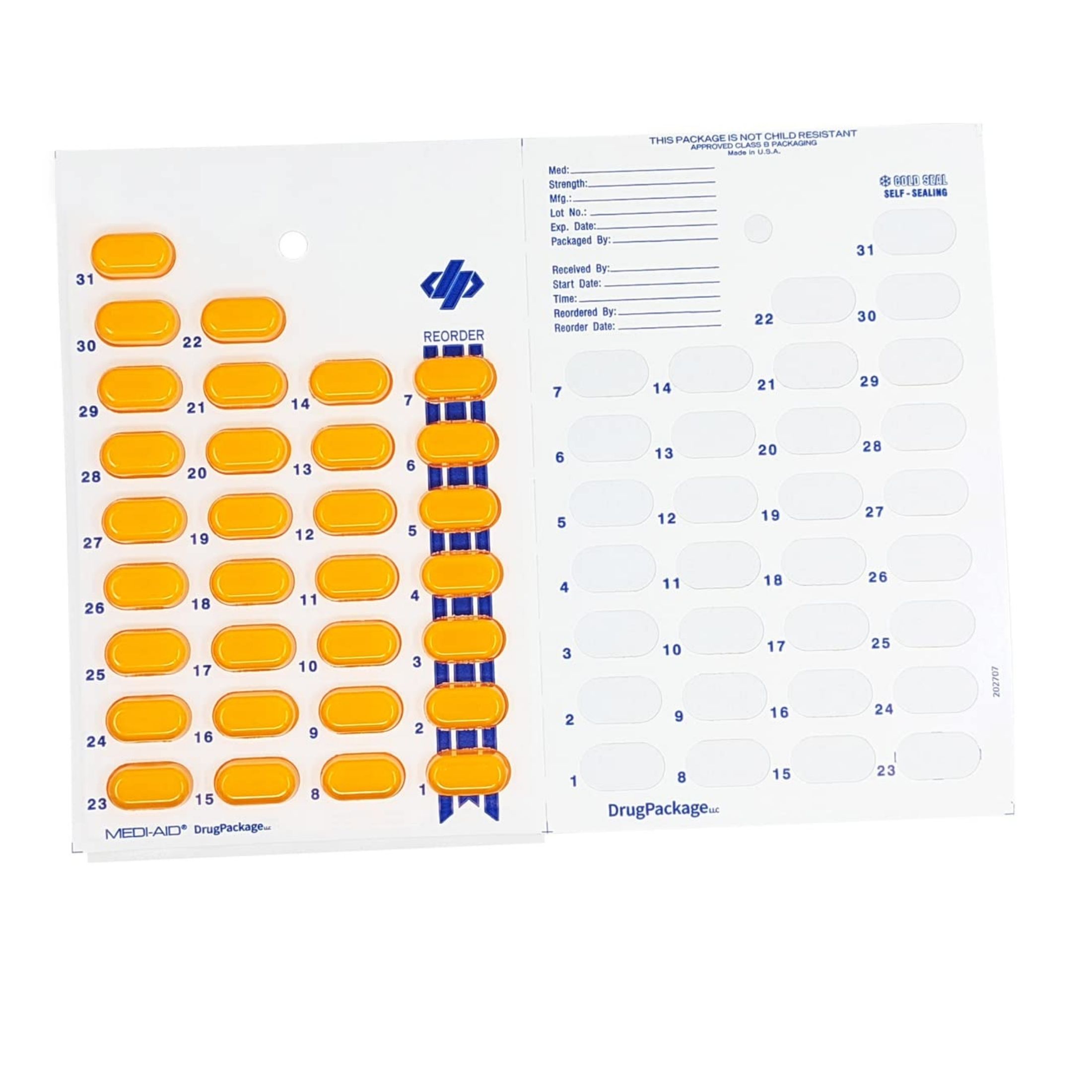 Unit Dose Blisters Cold Seal 31 Day Large