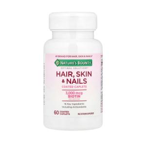 Nature's Bounty Optimal Solutions Hair, Skin & Nails, With Biotin, 3000 Mcg, Coated Caplets