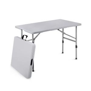Magshion 4ft Plastic Folding Table Indoor Outdoor Collapsible Portable Dining Table w/Handle Ideal For Picnic Party Camping Gray