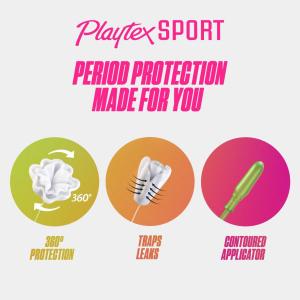 Playtex Sport Regular/Super Plastic Tampons 36 Ea Box
