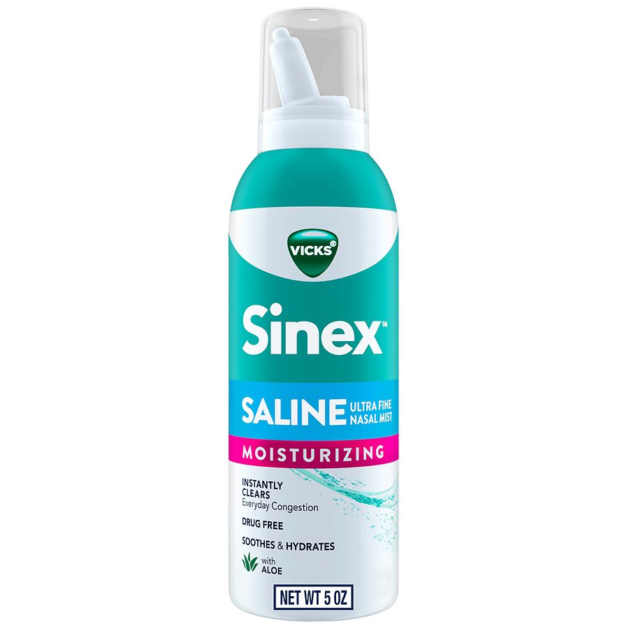 Vicks Sinex Saline Ultra Fine Nasal Mist Spray With Aloe, 5 Oz
