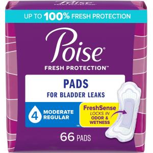 Poise Regular Length Moderate Absorbency Incontinence Pads