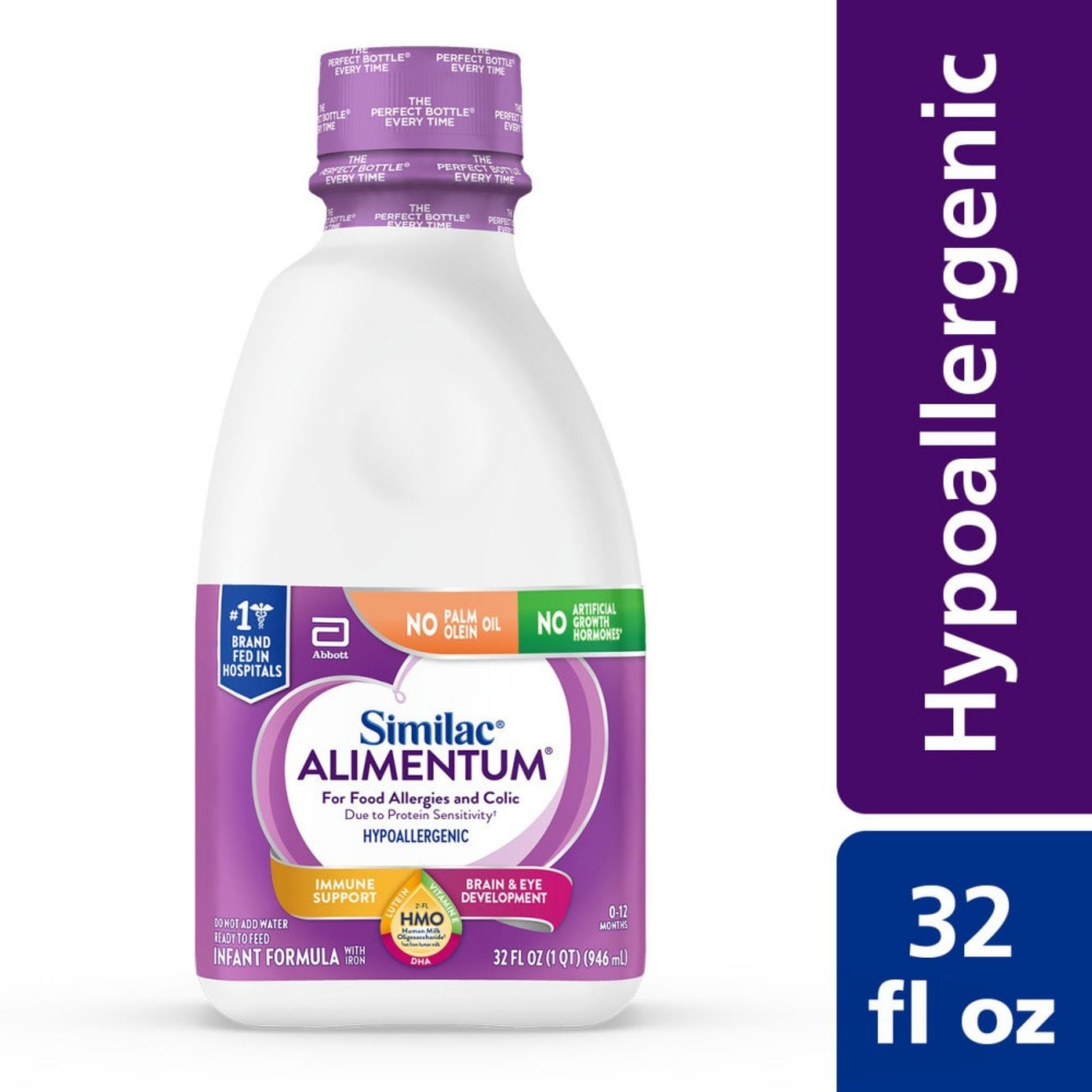 Similac Infant Formula With Iron, Ready To Feed, Hypoallergic, Newborn, 0-12 Months 32 Fl Oz