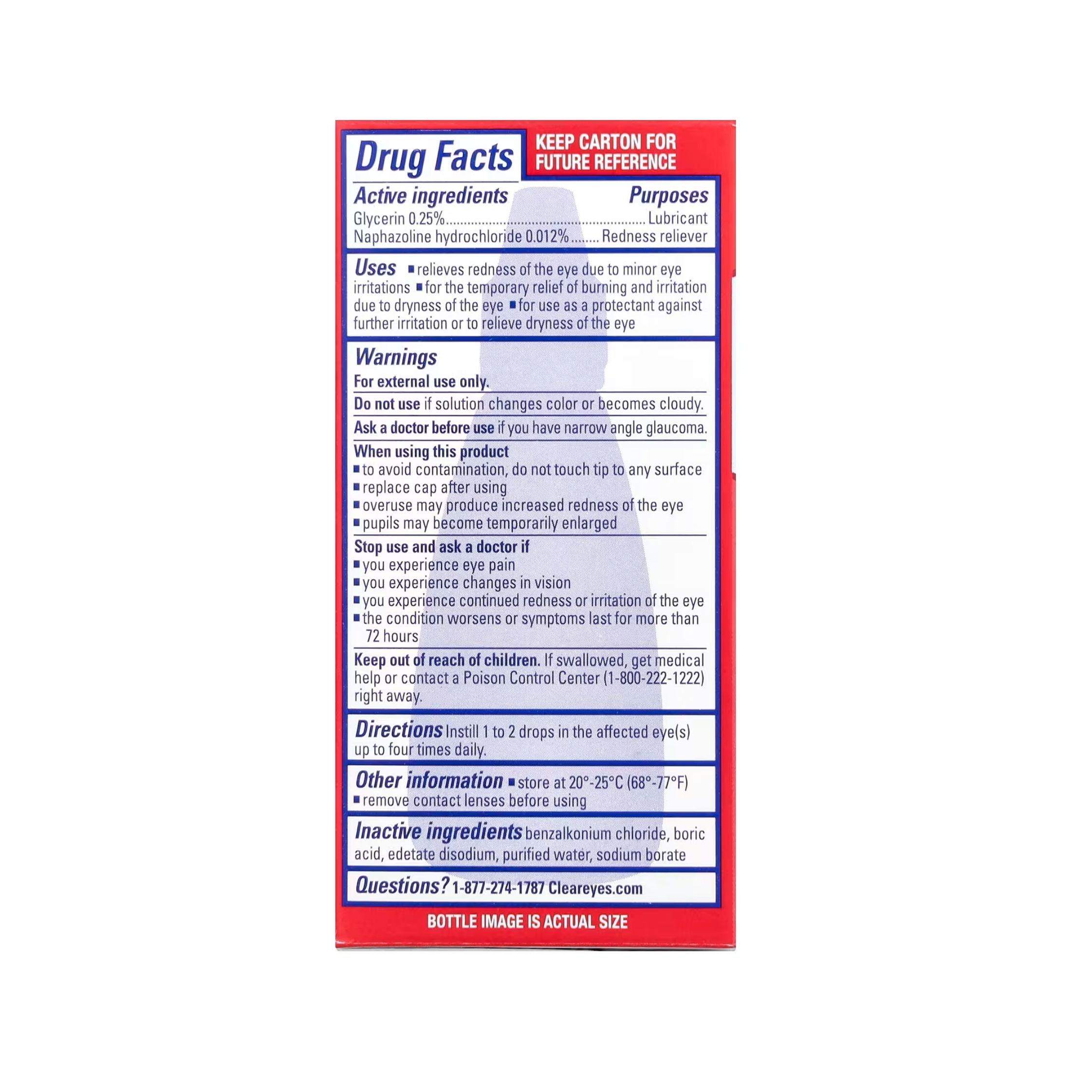 Clear Eyes Redness Relief Lubricant Eye Drops - 0.5 Fl Oz