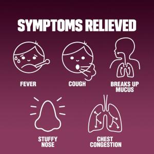 Mucinex Children's Multi Symptom Cough, Cold And Fever Liquid, Very Berry, 4 Ounce (Packaging May Vary)