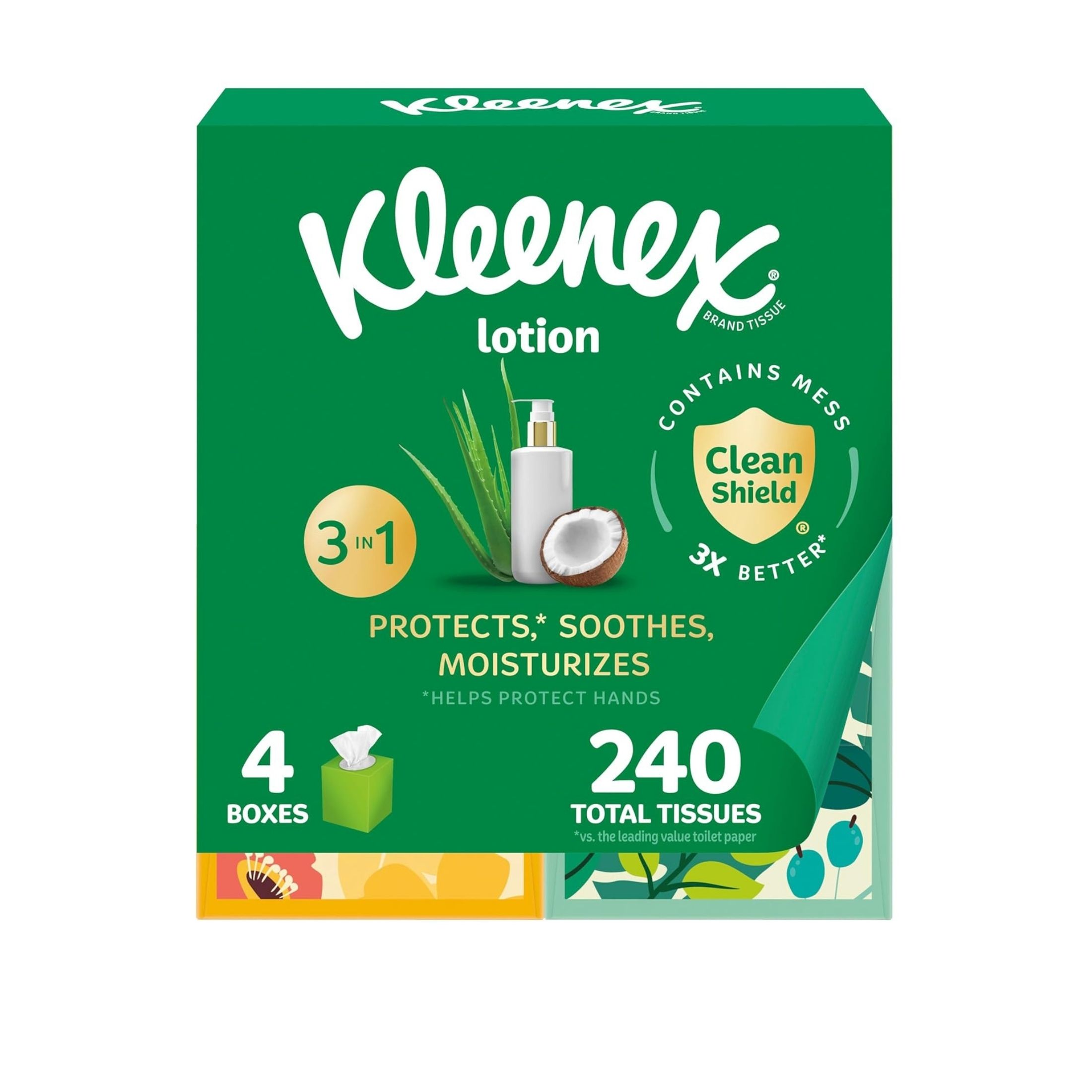 Kleenex Lotion Facial Tissues With Aloe & Vitamin E, Cube Box