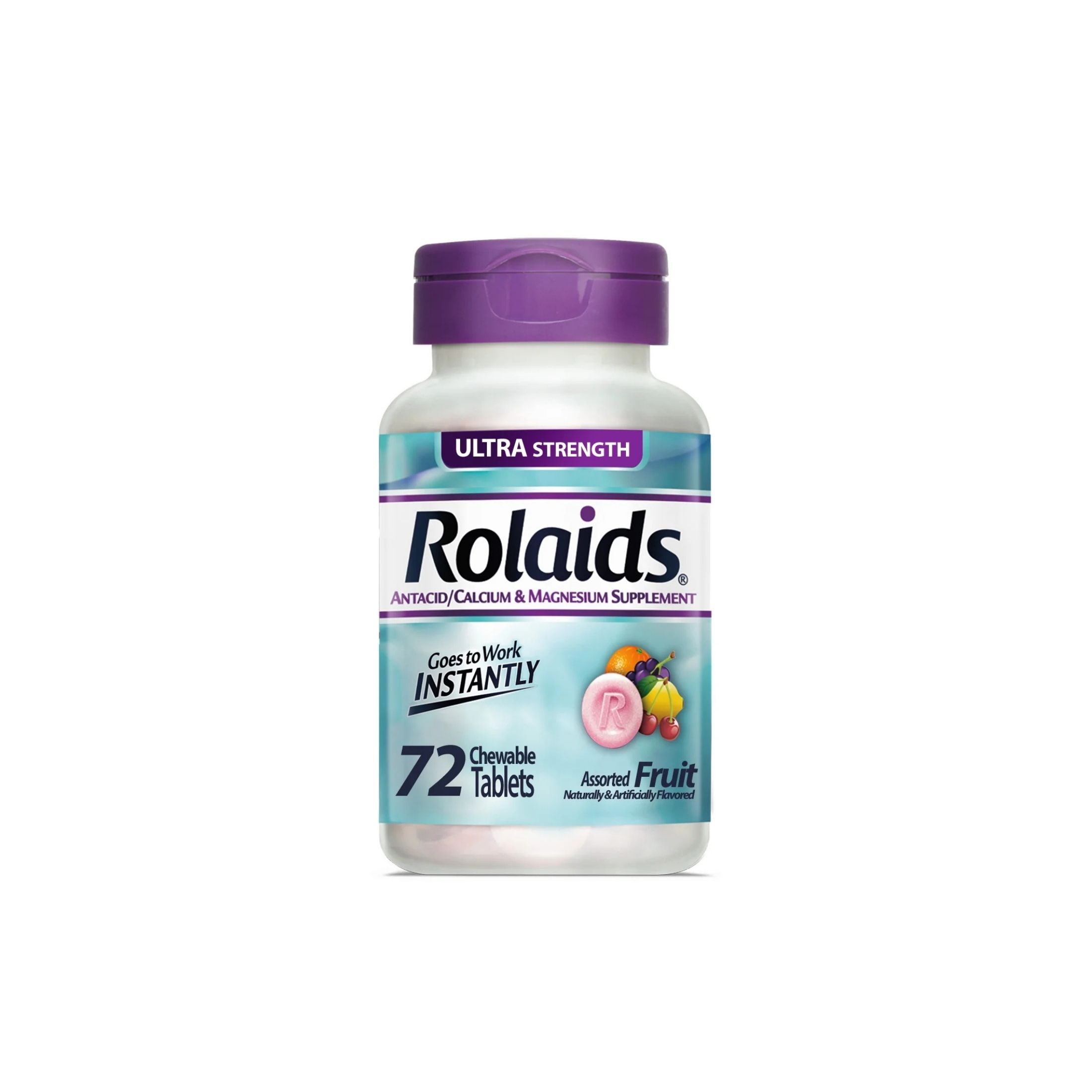Rolaids Antacid/Calcium & Magnesium Supplement Chewable Tablets Ultra Strength Assorted Fruit
